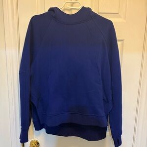 Lululemon Athletica Scuba Side Slit Deep Blue Cowl Neck Sweater